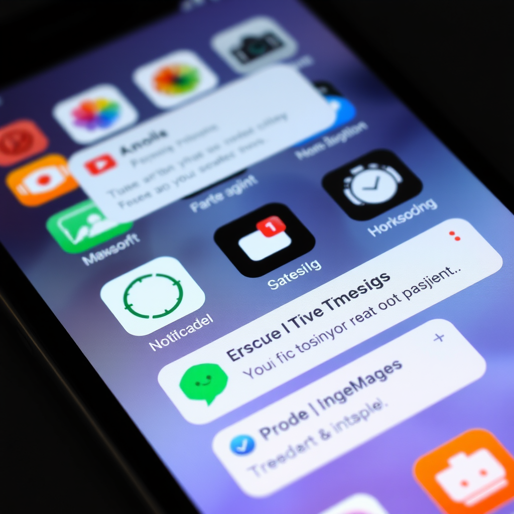 Smartphone screen displaying multiple notification badges and alerts from various apps including social media, messaging, and productivity tools