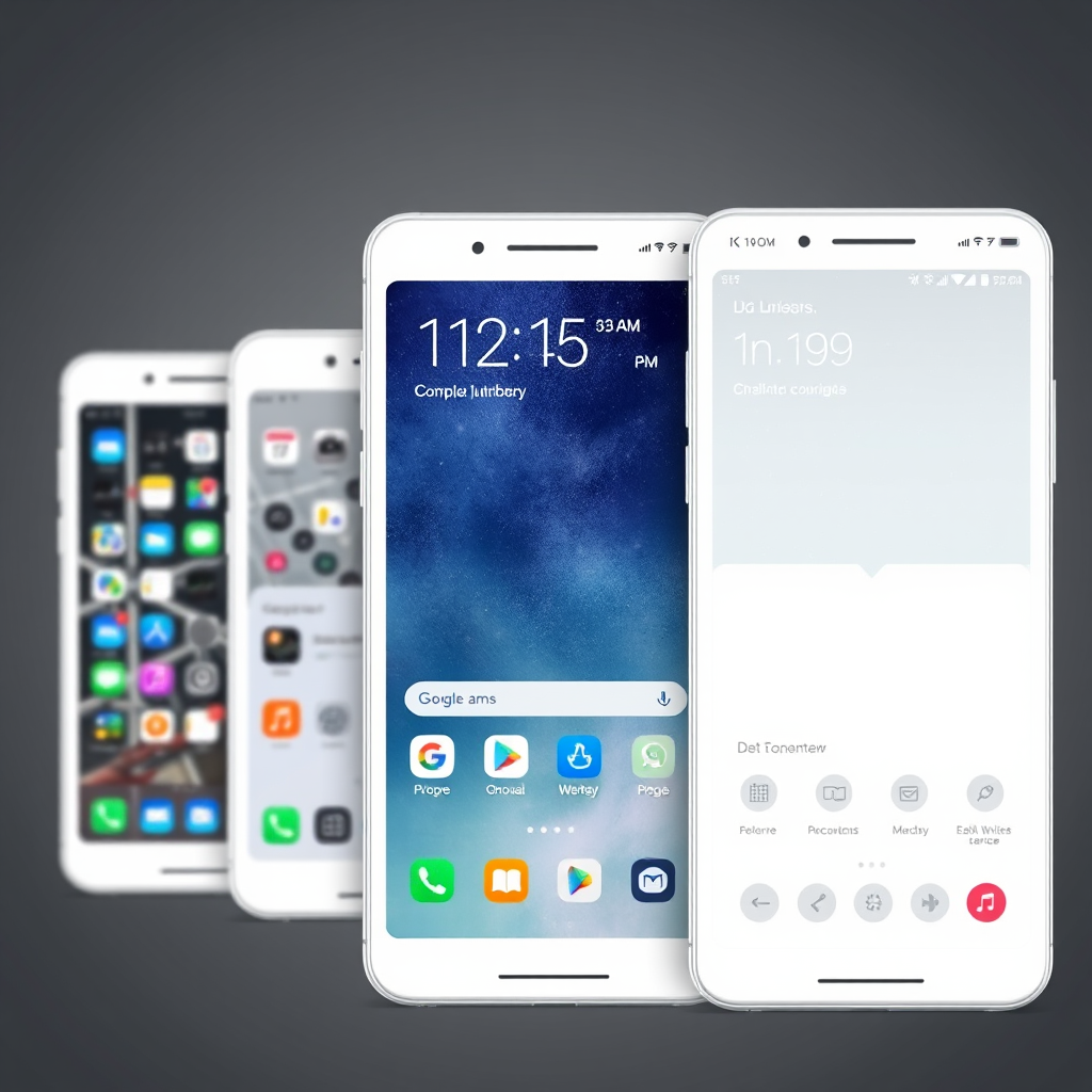 Mobile app interface evolution showing progression from complex to minimal design