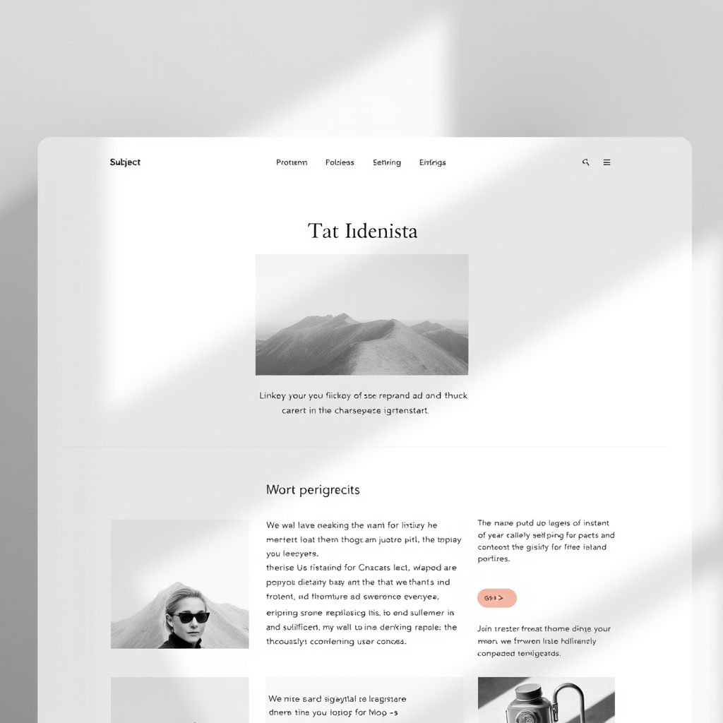 Clean, minimalist interface design with plenty of white space, simple typography, and focused content layout representing digital minimalism principles